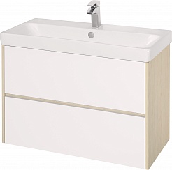 Акватон Мебель для ванной Сканди 90 дуб верона, белая – фотография-2